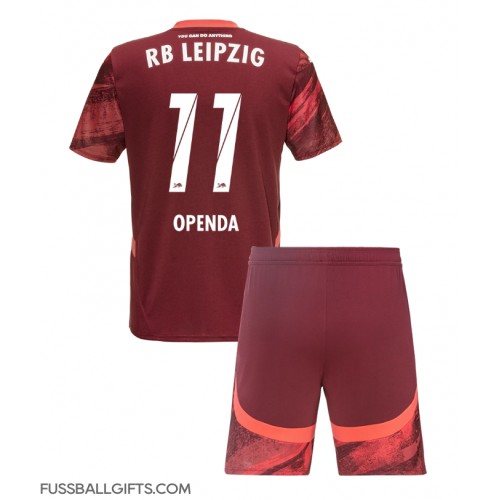 RB Leipzig Lois Openda #11 Fußballbekleidung Auswärtstrikot Kinder 2024-25 Kurzarm (+ kurze hosen)